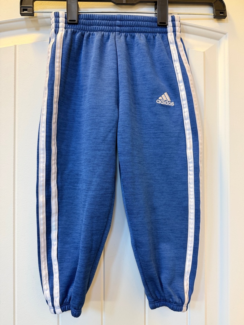 Kids adidas Blue Jogger Sweatpants with White Side Stripes